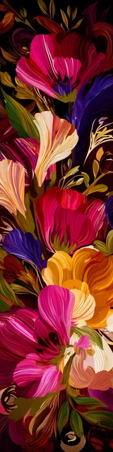 Free flower bookmark featuring an orange and pink flower bouquet